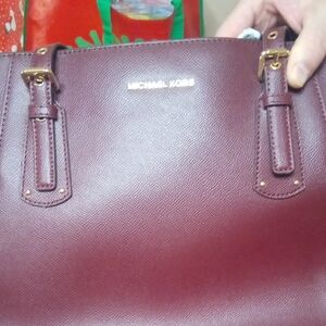 Michael Kors Burgundy Leather Tote Bag